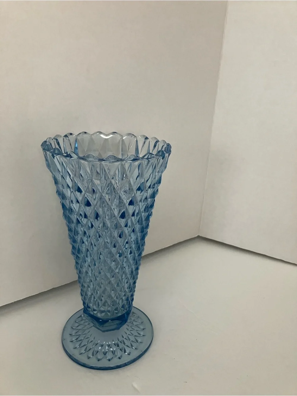 Vintage Indiana Glass Blue Diamond-Pattern